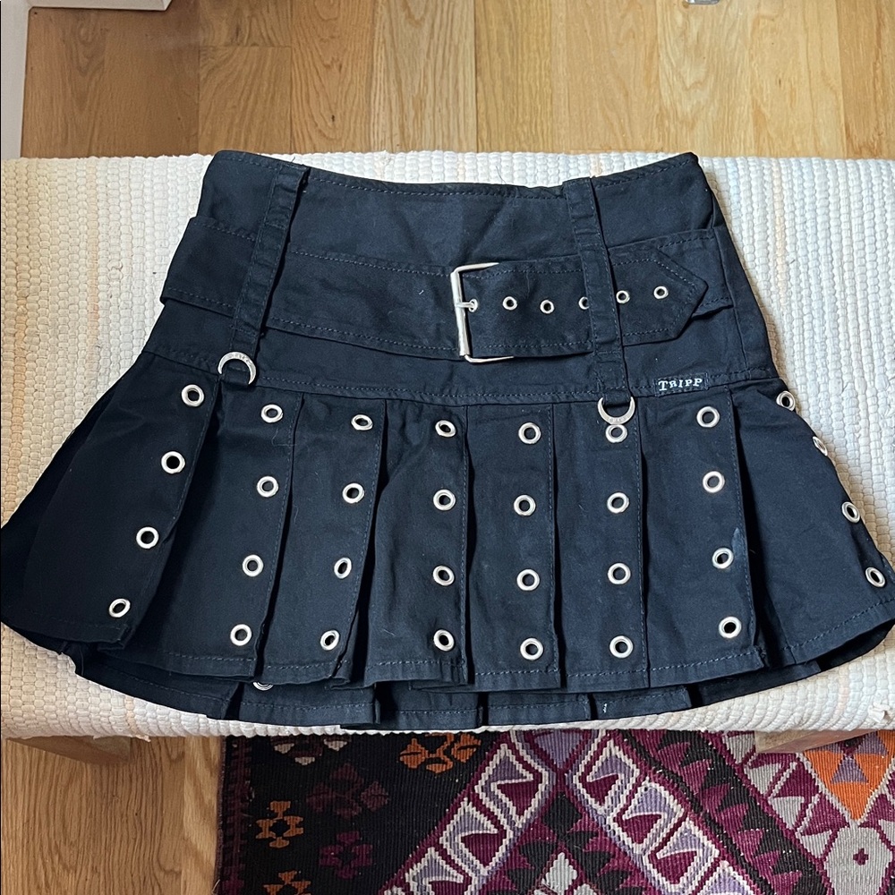Tripp nyc Black Eyelet Mini Skirt